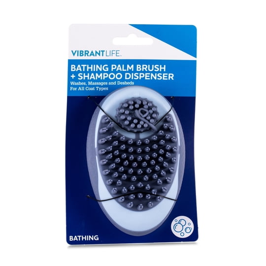 Cepillo De Baño Vibrant Life Con Dispensador De Shampoo Para Mascotas De Silicona