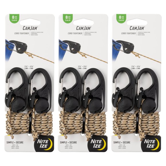 Tensor De Cables Camjam Con Cuerda De 2 4 M 6 Unidades (paquete De 3)