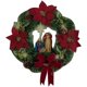thumbnail image 4 of Corona De Navidad Redonda Adorno Colgante Ventana De Pared Decoración De Oto?o Al Aire Libre Rojo, 4 of 5