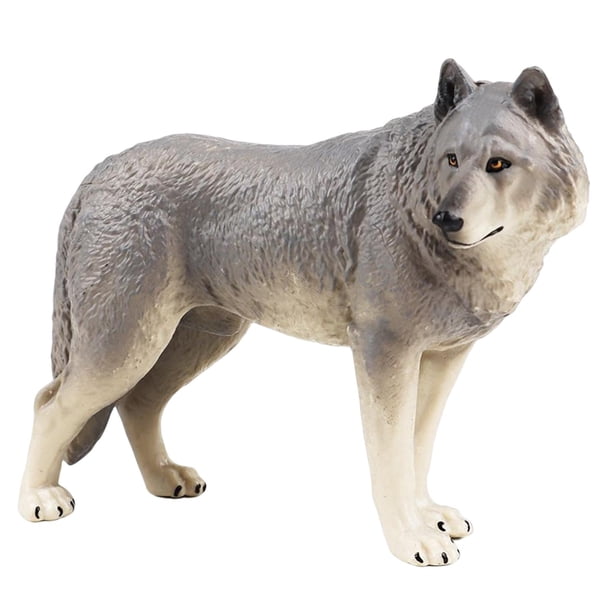 Figuras De Animales De Simulación Colecciones De Juguetes En Miniatura Para Goodie Bag Stuffers Wolf Grey