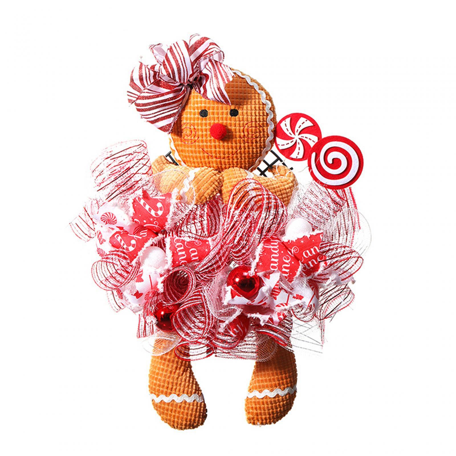 Magideal - Adorno Navideño Para Puerta Delantera De Hombre De Jengibre, Decoración Exquisita Encantadora Para Fiesta Al Aire Libre, Puerta De Chimenea De Navidad