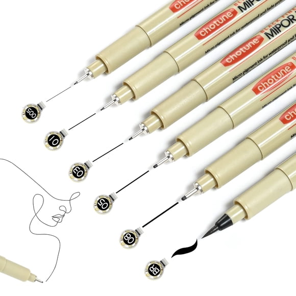 Set de Fineliner GETHPEN 6 unidades negro impermeable