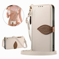 Funda Tipo Cartera Foxdock Para Samsung Galaxy S26 Edge Con Ranuras Para Tarjetas, Soporte Y Cremallera - Pulsera Larga Blanco