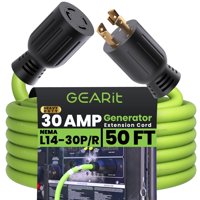 Cable De Extensión Para Generador Gearit, 30 Amperios, 7500 W, 50 Pies, 120/250 V