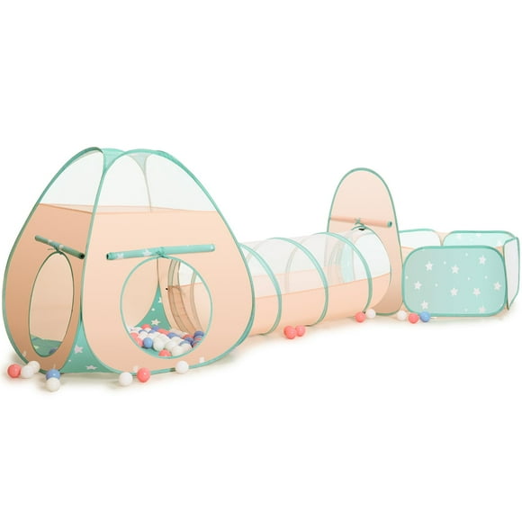 Tienda de campaña SISTICKER 3 en 1 para niños con piscina de bolas y túnel de juego