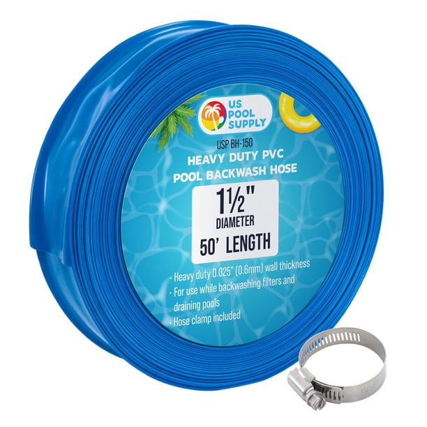 Manguera de retrolavado para piscina U.S. Pool Supply de alta resistencia 38 mm x 15.2 m