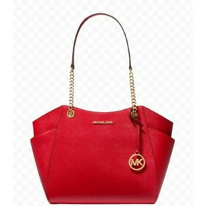 Cartera Michael Kors Jet Set Large Saffiano Cuero Shoulder Bag, Rojo