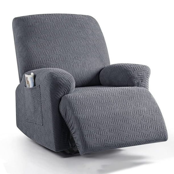 Fundas para sillones reclinables, fundas elásticas para sillones reclinables, fundas para sofás reclinables, fundas de jacquard a rayas, fundas protectoras para muebles