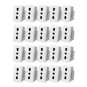Want - Pack 20 Módulo Tomacorriente Metálico 16A - Blanco