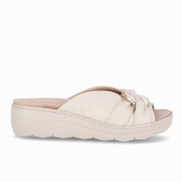 Sandalia Mujer Crema Spa Anabela Piccadilly