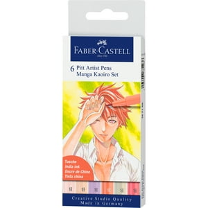 Faber Castell - Marcador Pitt Artistpen Manga Kaoiro Faber-Castell 6 Colores