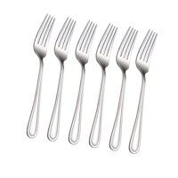 Bothyi - 6 Piezas Tenedores Utensilio De Cocina De Mango Largo Para Restaurante Día De San Valentín