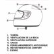 thumbnail image 4 of Casco de Moto Full Face BX190-M Deep Blue, 4 of 6