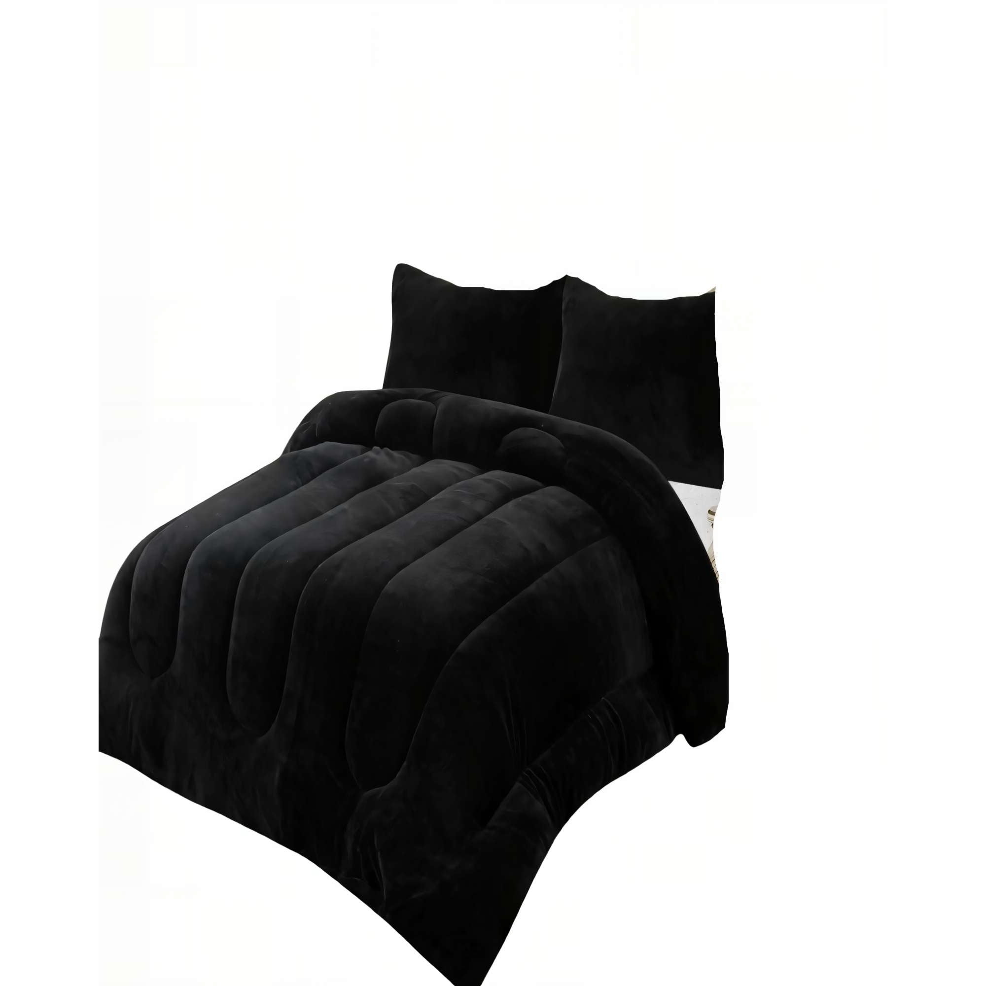 Genérico - Plumon De Invierno Chiporro Medida Plaza Y Media Color Negro