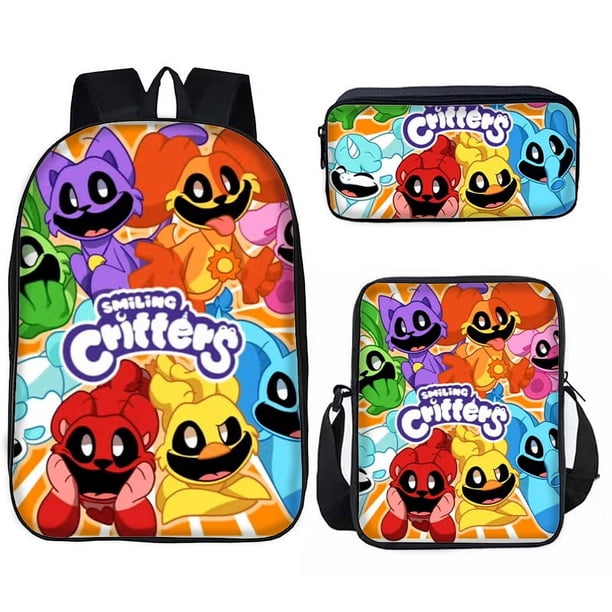New Scary Poppy Smiling Animal Smiling Critters Student Casual Backpack Shoulder Bag Pencil Case Three-piece Set of School Gifts
