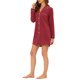 thumbnail image 4 of INSPIRE CHIC Camisón de Manga Larga para Mujer Mezcla de Algodón con Botones y Cuello con Solapa Talla S Rojo, 4 of 6