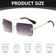 thumbnail image 2 of 3 pares de gafas de sol rectangulares sin montura, tintadas, vintage, transparentes, rectangulares, estilo Y2K, para mujeres y hombres., 2 of 6