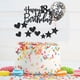 thumbnail image 2 of Juego de adornos para tarta de feliz cumpleaños número 16, suministros para tartas de cumpleaños, decoraciones para fiestas de cumpleaños de niño o niña en color negro, 2 of 5
