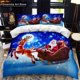 thumbnail image 1 of Christmas Polywster Duvet Cover Set Winter Red Santa Claus Gift Merry Christmas Bedding Set, 1 of 5