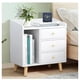 thumbnail image 2 of Mueble Velador 2 Niveles 3 Cajones Mesa De Noche Blanco 62x30x43cm, 2 of 7