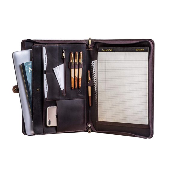 Portafolios de Cuero Gavarnie 13" para Portátil – Marrón Oscuro