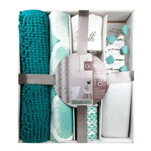 Set De Baño Ema 18 Piezas / Turquesa Diseño Verde Agua – Doral