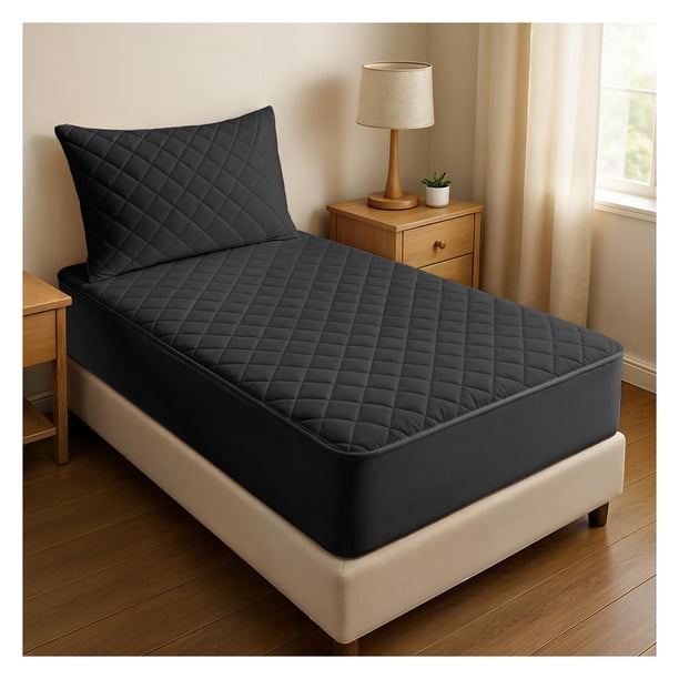 CUBRE COLCHON 1,5 PLAZAS IMPERMEABLE negro 1.5 PLAZAS