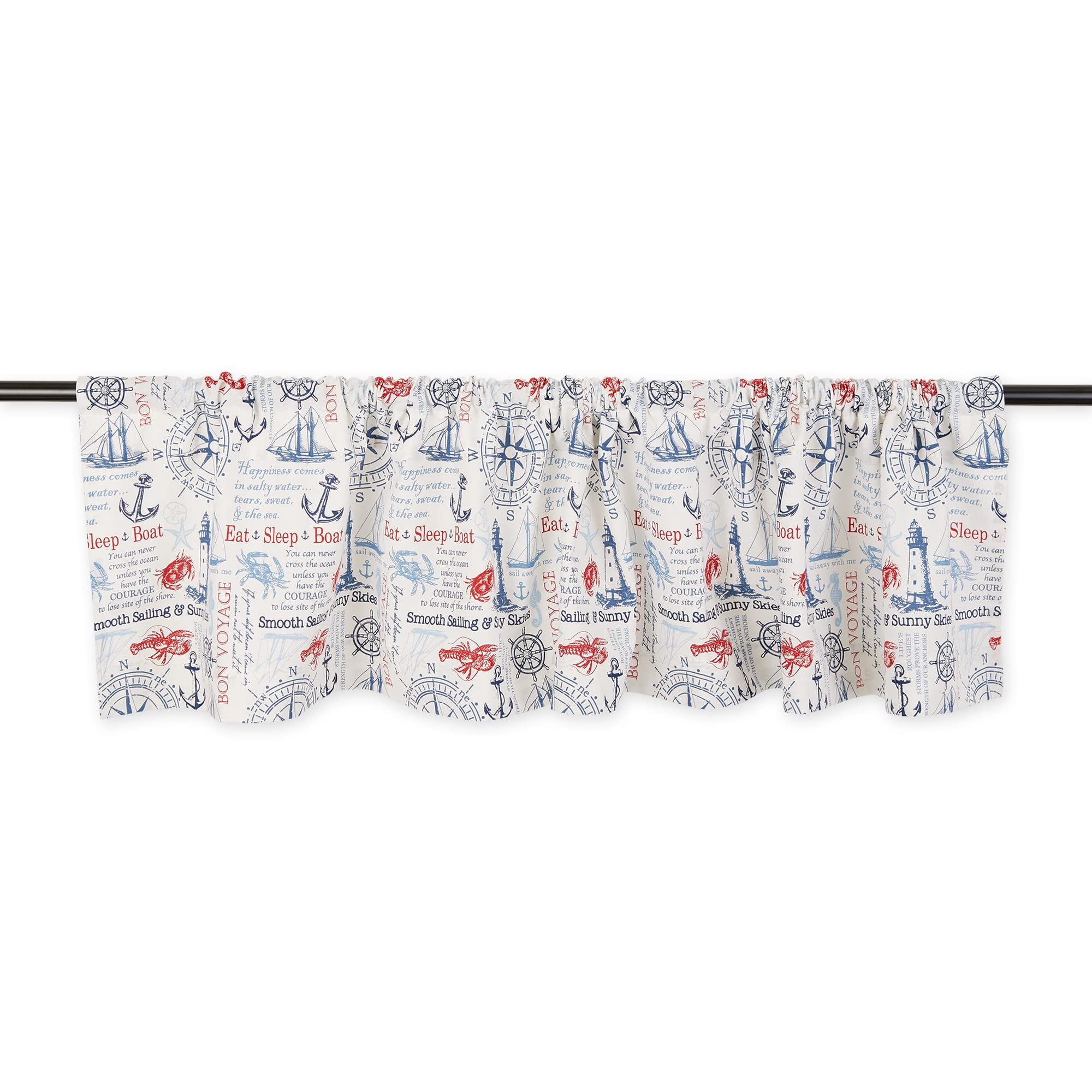 Cenefa Para Ventana Dii 183 X 36 Cm De Algodón Con Estampado Marítimo