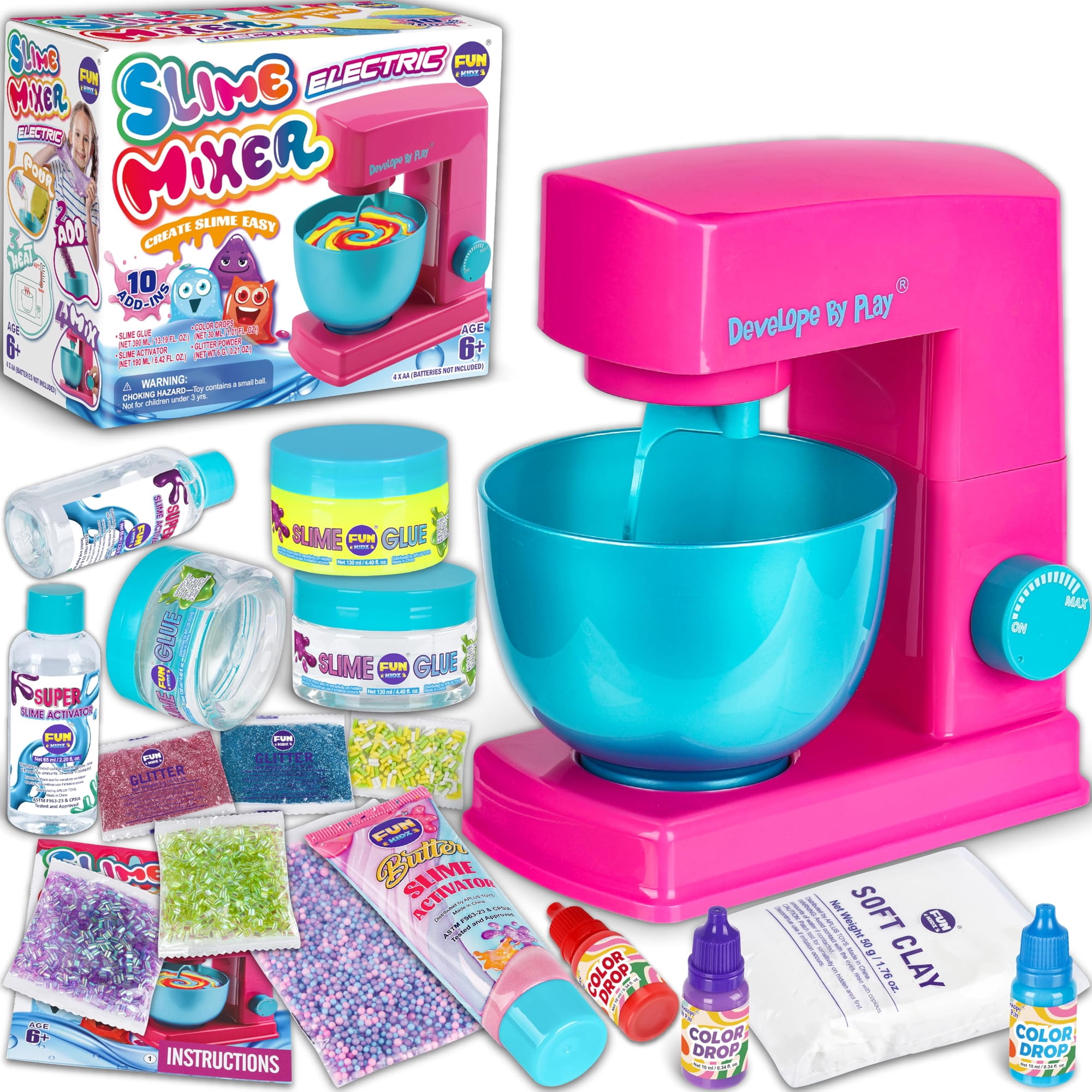 Fun Kidz - Kit De Máquina Mezcladora De Limo Eléctrica Funkidz Para Niños De 8 A 12 Años