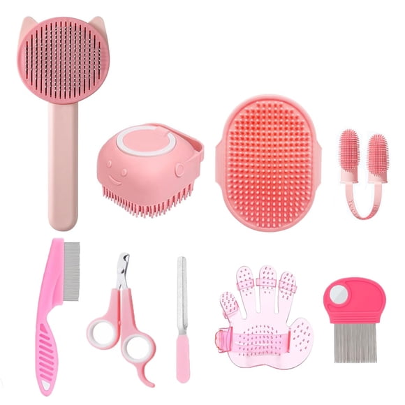 Kit de aseo para mascotas KEEPLKVOC de 9 piezas con cortaúñas y cepillo