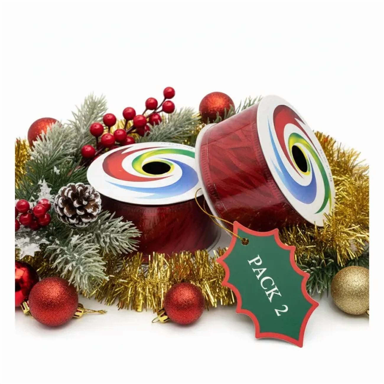 Genérico - Pack 2 Cintas De Navidad Diseños Varios Copos Nieve Navidad 2025