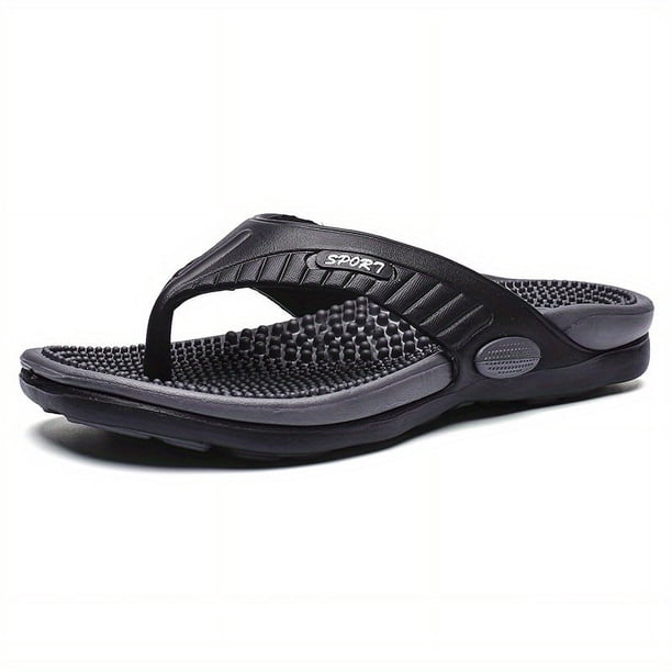 Experience Ultimate Comfort with Men's Acupressure Massage Reflexology Flip Flops - Lightweight, Non-Slip, Shock Absorbing Thong Sandals for Indoor, Outdoor, Beach and Summer