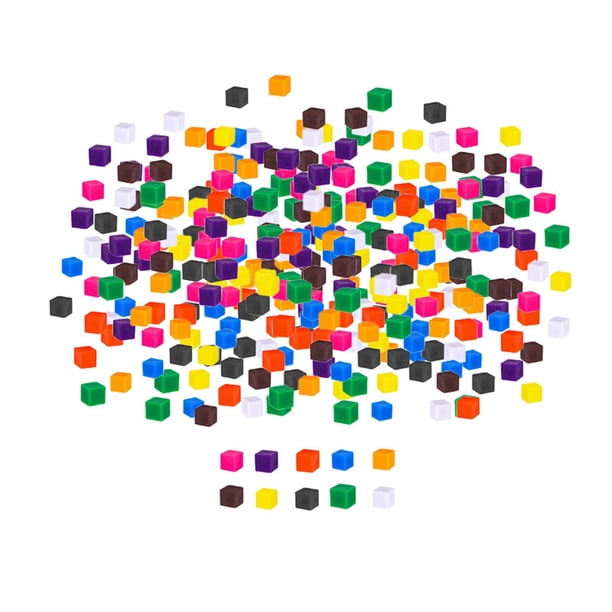 Cubo de centímetros, 1 cm, colores surtidos, juguete de clasificación para el desarrollo, cubo matemático para educación en casa, preescolar, jardín d 500 piezas