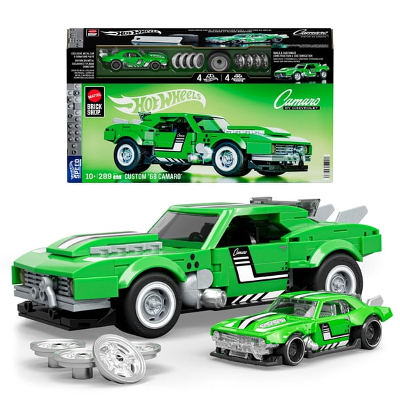 Auto Mattel Brick Shop Hot Wheels Custom 68 Camaro Armable 8+