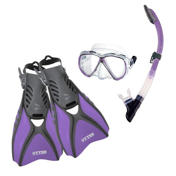 Ist - Set Mascara De Buceo Snorkel Aleta - 35-40 (s) - Purpura
