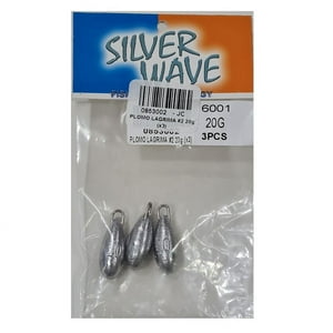 Silver Wave - Plomo De Pesca Forma Lagrima 20 Grs 3 Unidades -