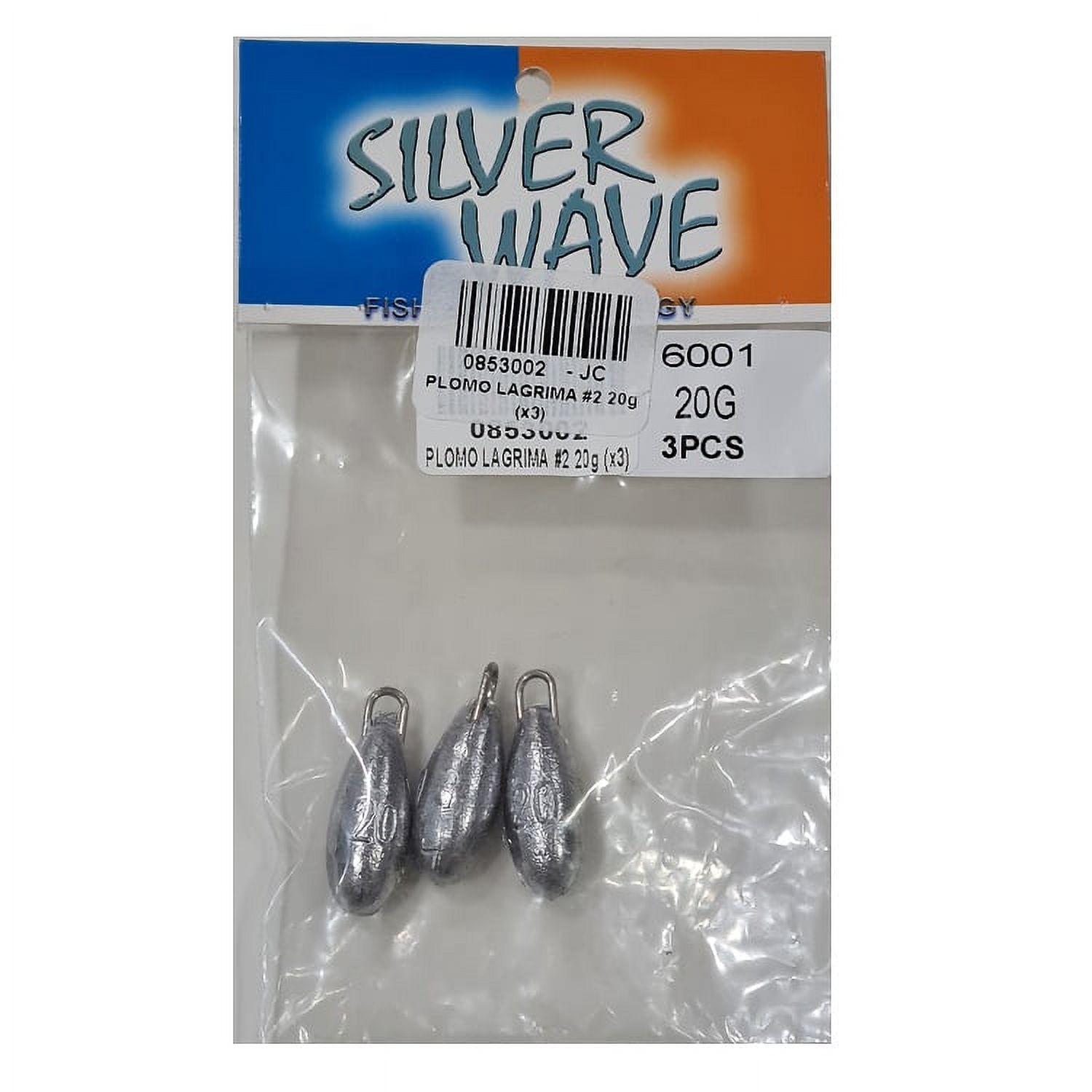 Silver Wave - Plomo De Pesca Forma Lagrima 20 Grs 3 Unidades -