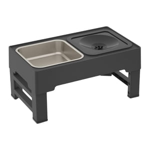 Ioensy - Tazón De Comida Para Gatitos, Plato De Alimentación Para Perros Grandes, Medianos Y Pequeños, Tazón Alimentador Para Uso En El Hogar Y Al Aire Libre, Negro