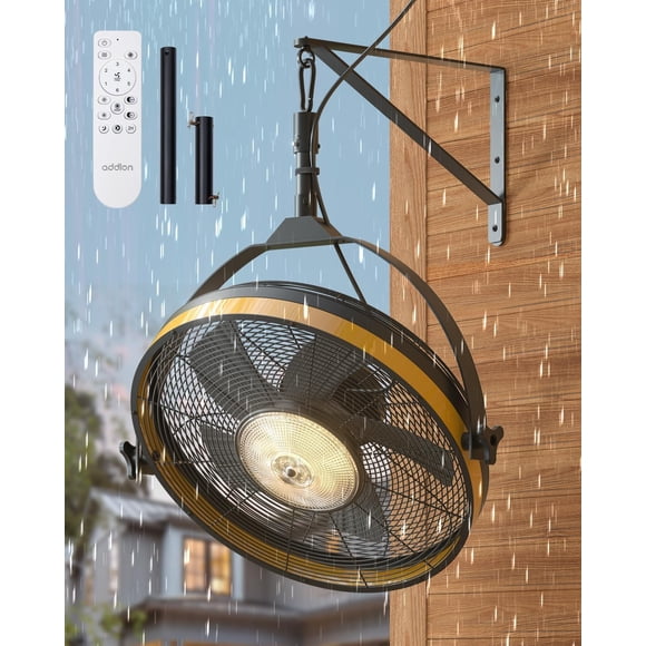 Ventilador de techo addlon de 51 cm impermeable con luz y control remoto