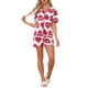 thumbnail image 2 of INSPIRE CHIC Pijamas para Mujer con Sujetador Incorporado, Volantes, Camiseta de Manga Corta con Botones y Shorts, Ropa de Dormir XL Corazón Rojo, 2 of 6