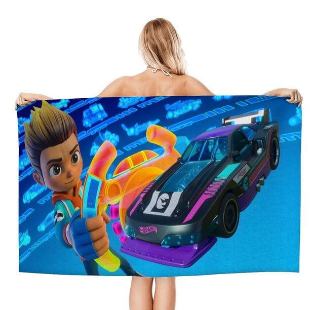 Hot Wheels Toalla de playa de secado rápido con diseño temático, regalo para mujeres y niñas, ideal para cumpleaños, fans, amantes de la música, uso en la playa o al aire libre,78*180cm
