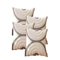 Genérico - Set De 4 Fundas De Cojin Tufting 45X45 Cm Beige 07