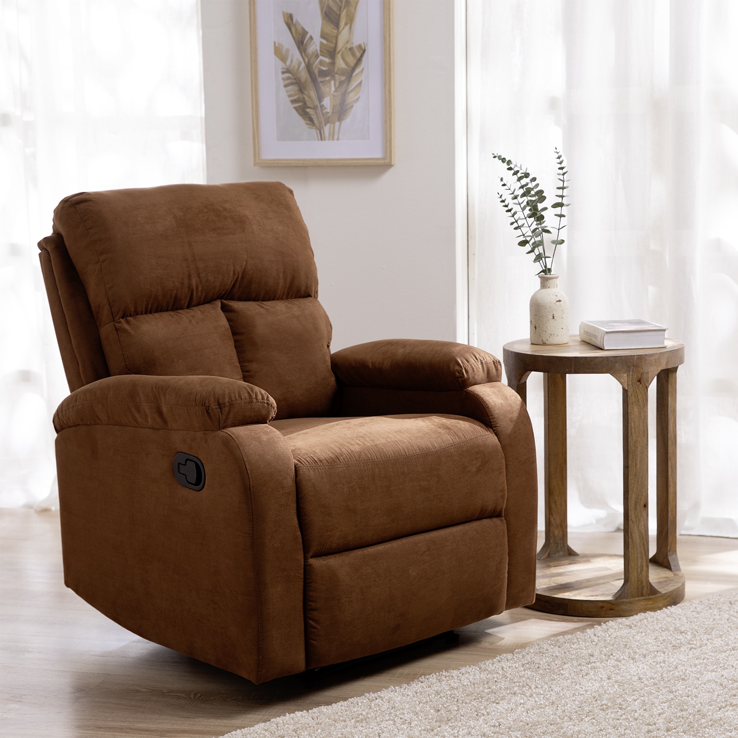 Daniels - Berger Reclinable Moderno De Lino Café Matheus Vs8070Br