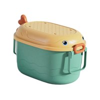 Magideal - Caja Organizadora De Almacenamiento De Juguetes Con Ruedas Fácil De Mover Organización Del Hogar Contenedores De Almacenamiento De Juguetes Para Niños Amarillo Verde Pequeño