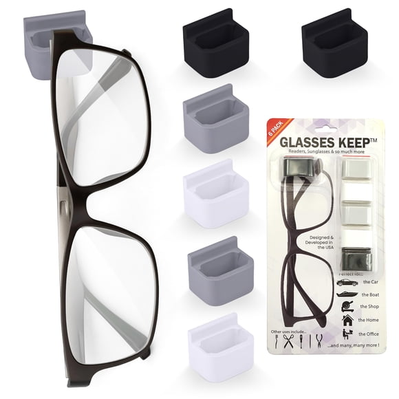 Organizador de Gafas Keep Gearu - Pack de 6 (Negro, Blanco y Gris)