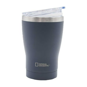 National Geographic - Mug Acero Inoxidable Tapa Transparente Rosca 350Ml Gris