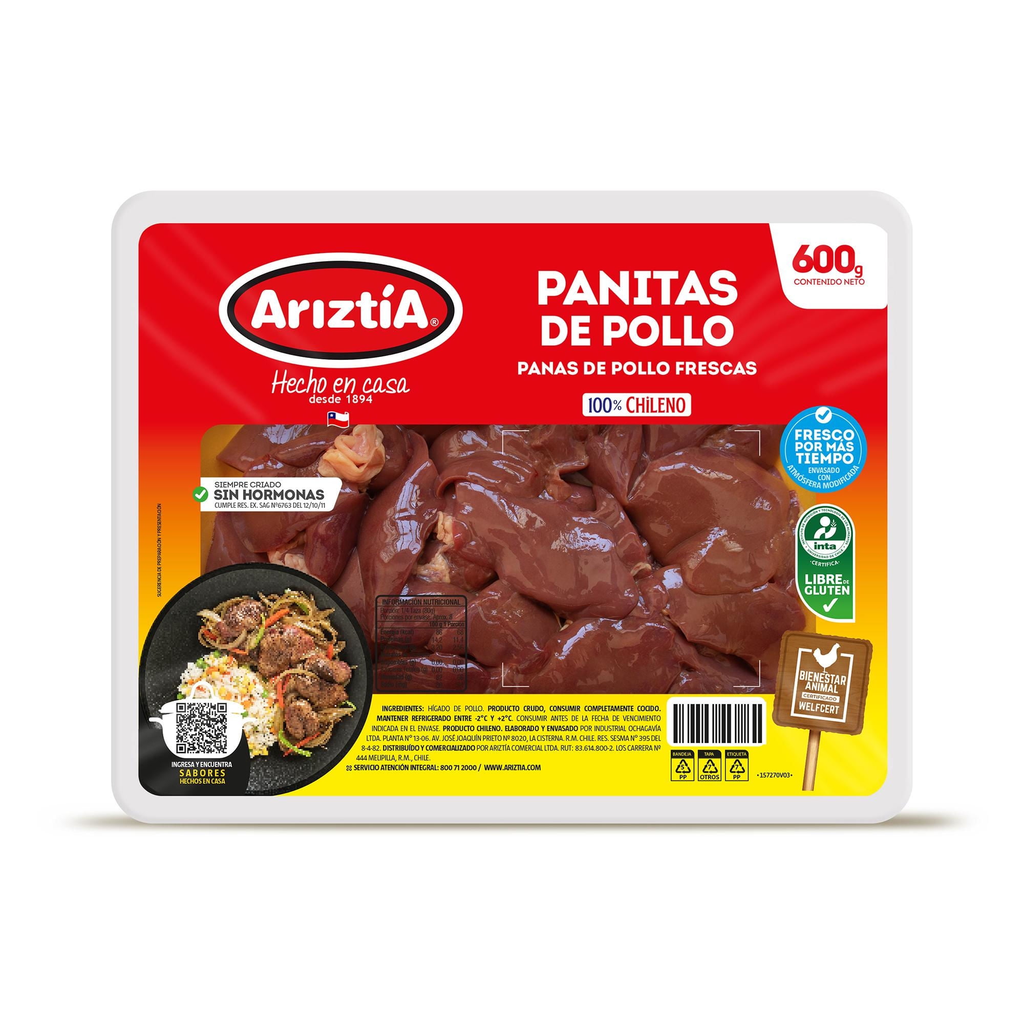 Pana De Pollo 600 g Ariztia