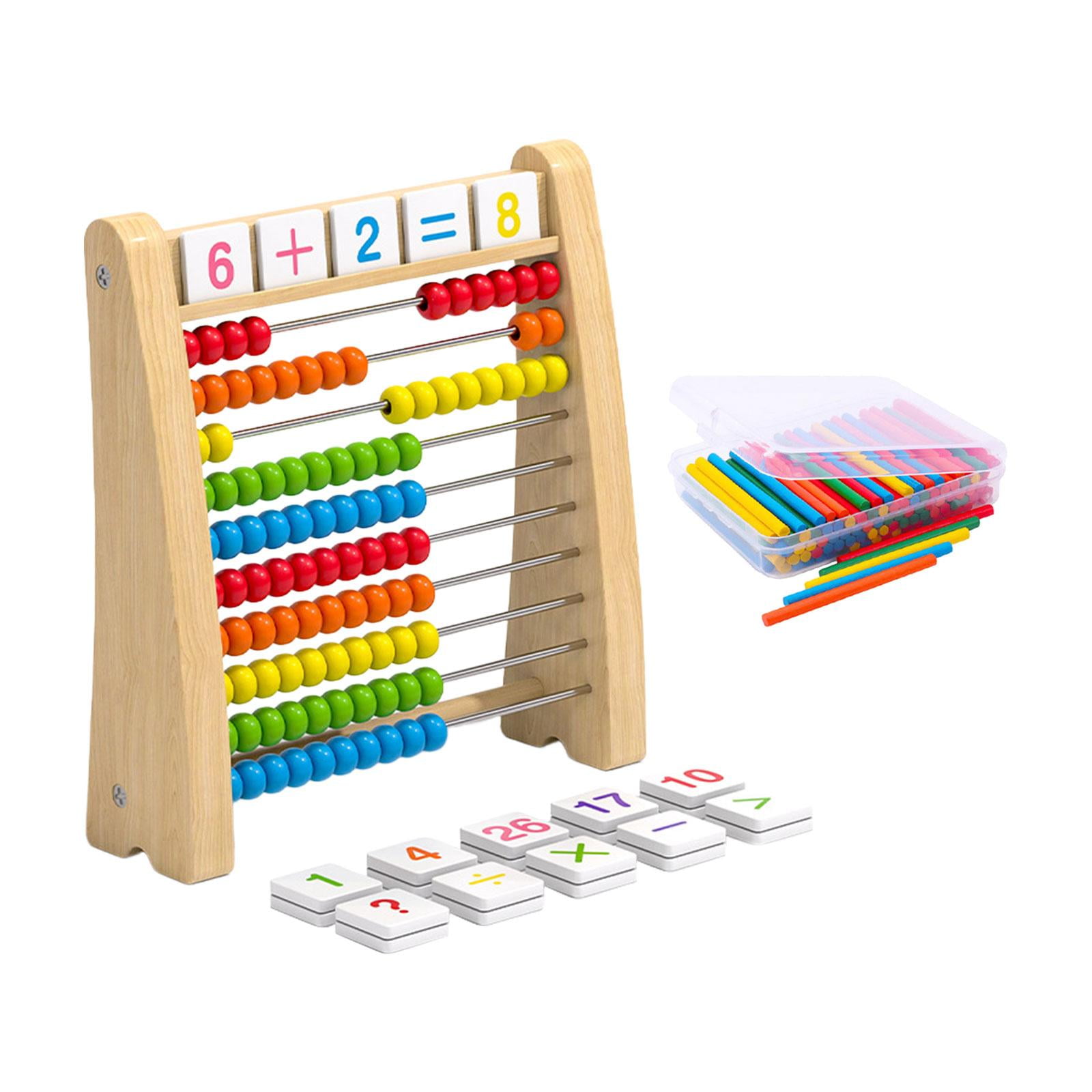 Magideal - Juego De Construcción De Marcos De Madera Sólida Para Aprender Matemáticas - Set Educativo De Construcción En Madera Para El Aprendizaje Matemático Con Tarjeta Y Palos