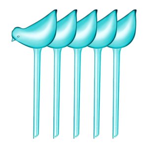 Ioensy - 5 Globos De Riego Automáticos Con Forma De Pájaro Para Plantas De Interior, Color Azul