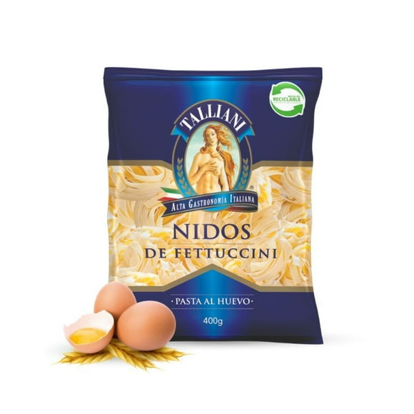 Fideo Pasta al Huevo Nidos de Fetuccini Bolsa, 400 g